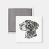 Zwart lab magneet (Voorkant / Achterkant)