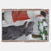 Zwart Lab Meets Santa Christmas Deken (Voorkant)