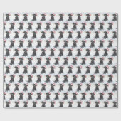 Zwart lab met kerstkerstkerstcadeau of foto's met cadeaupapier (Vlak)