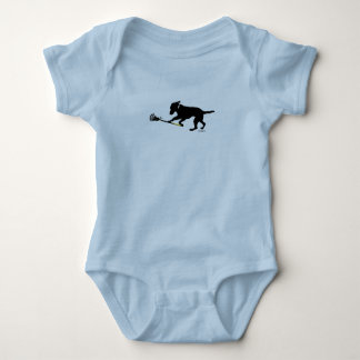 Zwart lab met Lacrosse Baby Bodysuit