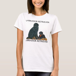 Zwart lab met Shirt voor puppy