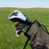 Zwart Lab met witte Dog Golf Head Hoesje Golfheadcover (Insitu)