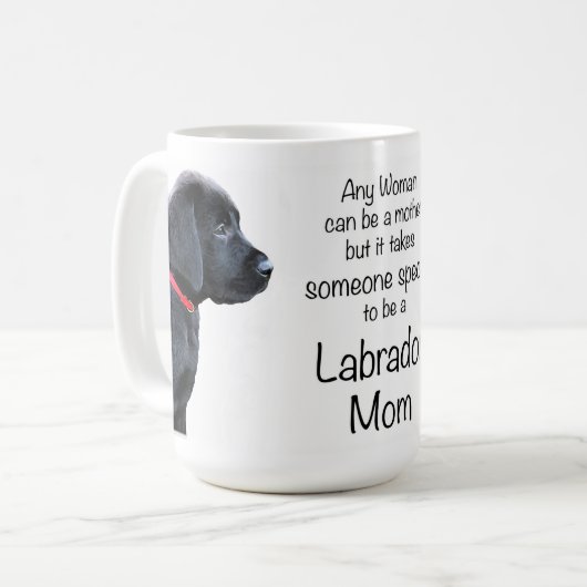 Zwart lab - Moederdag Dog - Labrador mama Koffiemok (Voorkant links)