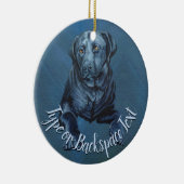 Zwart Lab Ornament - speciaal gepersonaliseerde ho (Rechts)