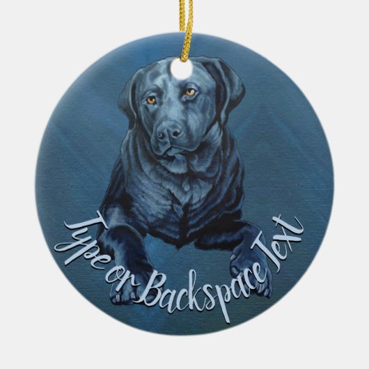 Zwart Lab Ornament - speciaal gepersonaliseerde ho (Voorkant)