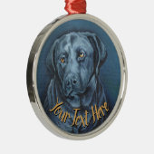 Zwart Lab Ornament - speciaal gepersonaliseerde ho (Rechts)