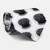 Zwart lab overal stropdas (Opgerold)