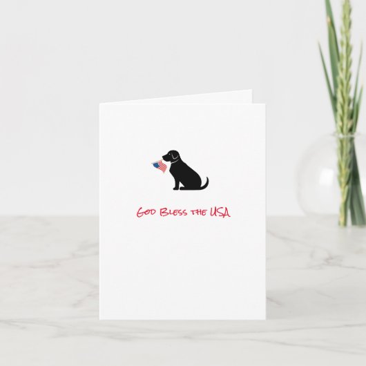 Zwart Lab Patriottische Hond Silhouet Amerikaanse  Kaart (Voorkant)