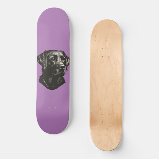 Zwart lab persoonlijk skateboard (Voorkant)