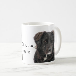 Zwart lab Pet Dog Foto Naam jaar Koffiemok