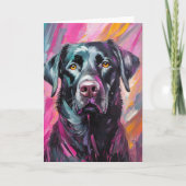 Zwart Lab Portret Moderne Kunst Kaart (Voorkant)