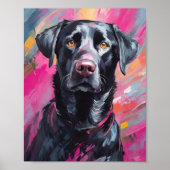 Zwart Lab Portret Moderne Kunst Poster (Voorkant)