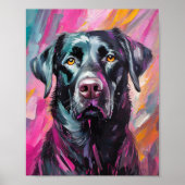 Zwart Lab Portret Moderne Kunst Poster (Voorkant)