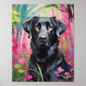 Zwart Lab Portret Moderne Kunst Poster (Voorkant)