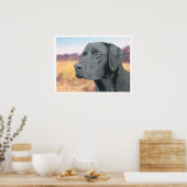 Zwart lab poster (Keuken)