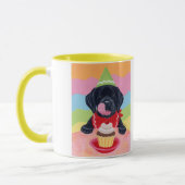 Zwart lab Puppy Birthday Cupcake Painting Mok (Links)