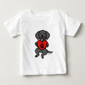 Zwart lab Puppy Paw Print Heart (Voorkant)