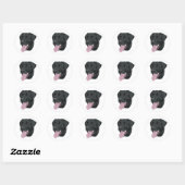 Zwart lab ronde sticker (Vel)