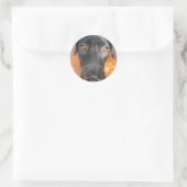zwart lab ronde sticker (Tas)