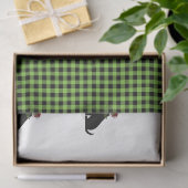 Zwart lab Silhouette kerspatroon groen cheque Tissuepapier (Geschenk)