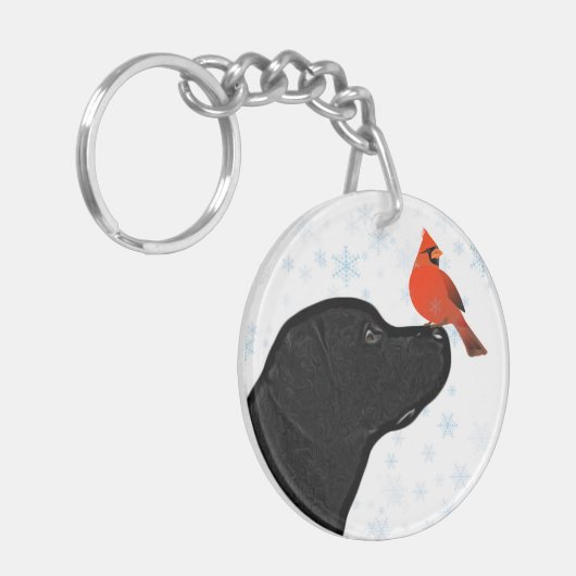 Zwart lab sleutelhanger (Voorkant Links)