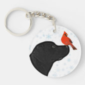 Zwart lab sleutelhanger (Voorkant)