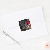 Zwart lab / speelgoed sticker voor enveloppen (Envelop)