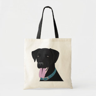 Zwart lab tote bag
