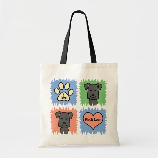 Zwart lab tote bag (Voorkant)