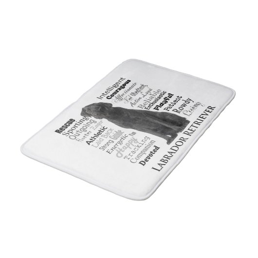 Zwart Lab Traits Badmat (Gekanteld)