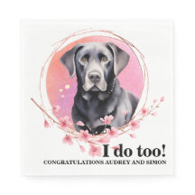 Zwart Lab Trouwservetten Met Honden Foto