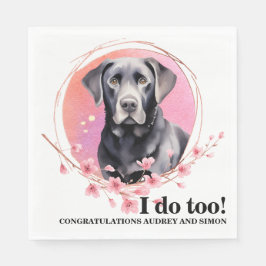 Zwart Lab Trouwservetten Met Honden Foto Servet