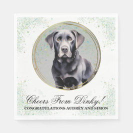 Zwart Lab Trouwservetten Met Honden Foto Servet
