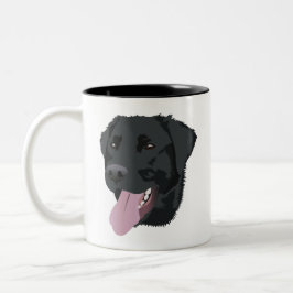 Zwart lab tweekleurige koffiemok