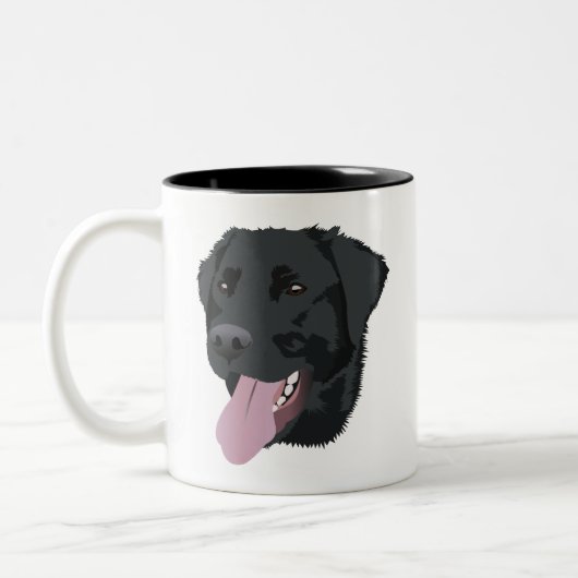 Zwart lab tweekleurige koffiemok (Links)