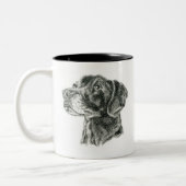 Zwart lab tweekleurige koffiemok (Links)