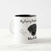 zwart lab tweekleurige koffiemok (Voorkant links)