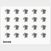 Zwart lab vierkante sticker (Vel)