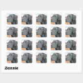 Zwart lab vierkante sticker (Vel)