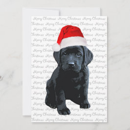 Zwart Lab Vrolijk Kerstmis Labrador Hond Santa Pup Feestdagenkaart