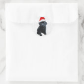 Zwart Lab Vrolijk Kerstmis Puppy Santa Dog Labrado Ronde Sticker (Tas)