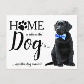 Zwart lab We hebben 'Dog Moving Announcement Post' Briefkaart (Voorkant)