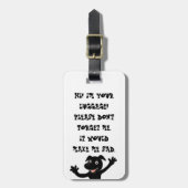 zwart lab zwaaiende cartoon bagagelabel (Voorkant verticaal)