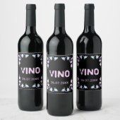 Zwart label druivenwijnstokken wijn etiket (Flessen)
