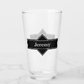 Zwart Label Groomsmen Gift Bierglas Glas (Achterkant)