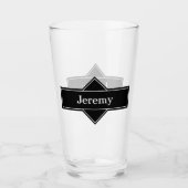 Zwart Label Groomsmen Gift Bierglas Glas (Voorkant)