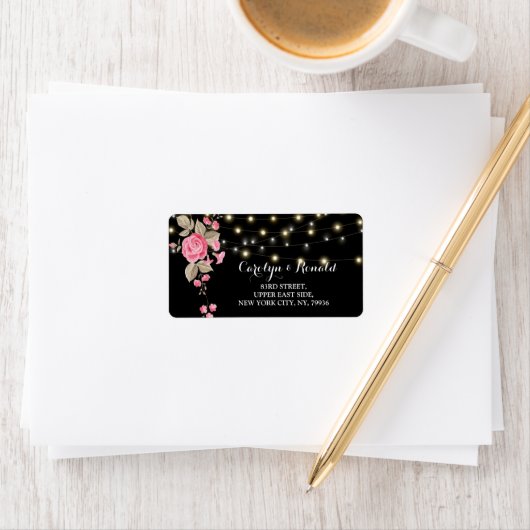 Zwart label met tekenreekslampjes (Insitu)