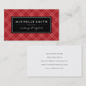 Zwart label rode argyle afdrukken (Voorkant / Achterkant)