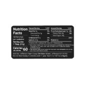 Zwart label Tabular Honey Nutrition Facts (Voorkant)