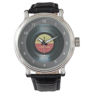 Zwart label voor Vinylmuziek Horloge